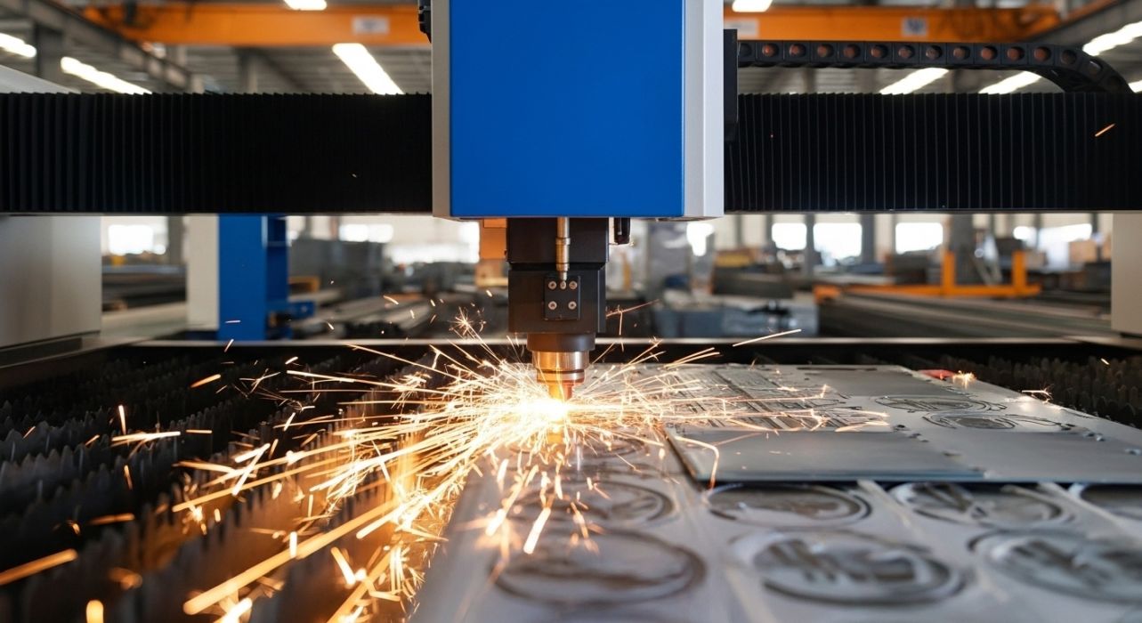 Lazer kesim işlemiyle üretilen endüstriyel parçalar