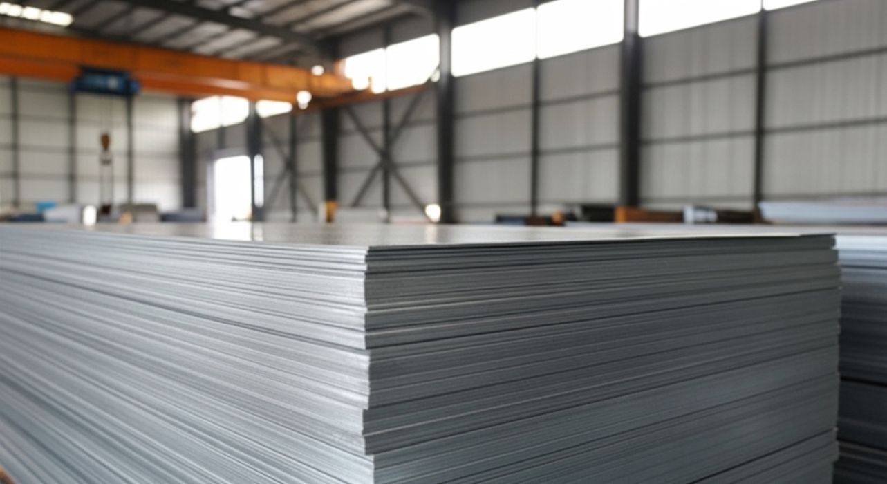 Farklı kalınlıklarda istiflenmiş levha sac plakaları